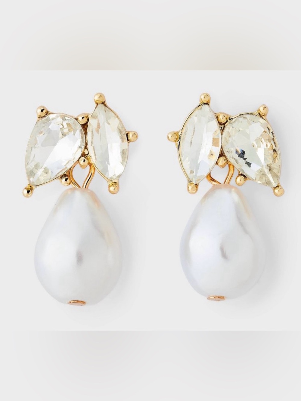 A New Day Stone Pearl Drop Earrings NWOB!